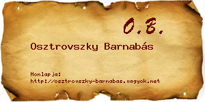 Osztrovszky Barnabás névjegykártya