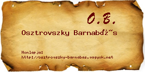 Osztrovszky Barnabás névjegykártya